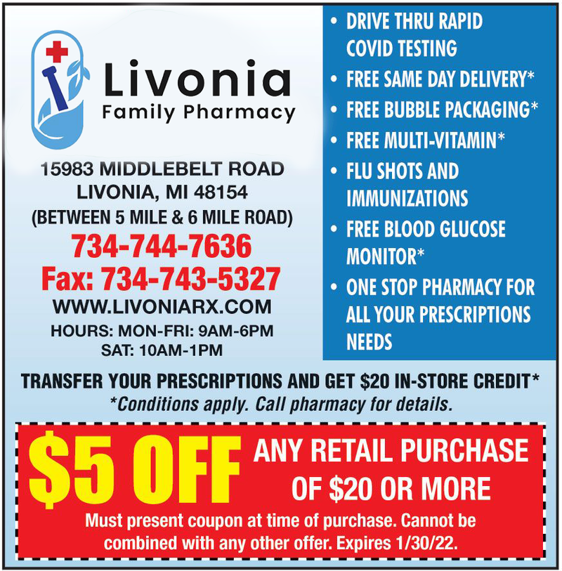 5 Off Coupon Livonia Family Pharmacy Your Local Livonia Pharmacy